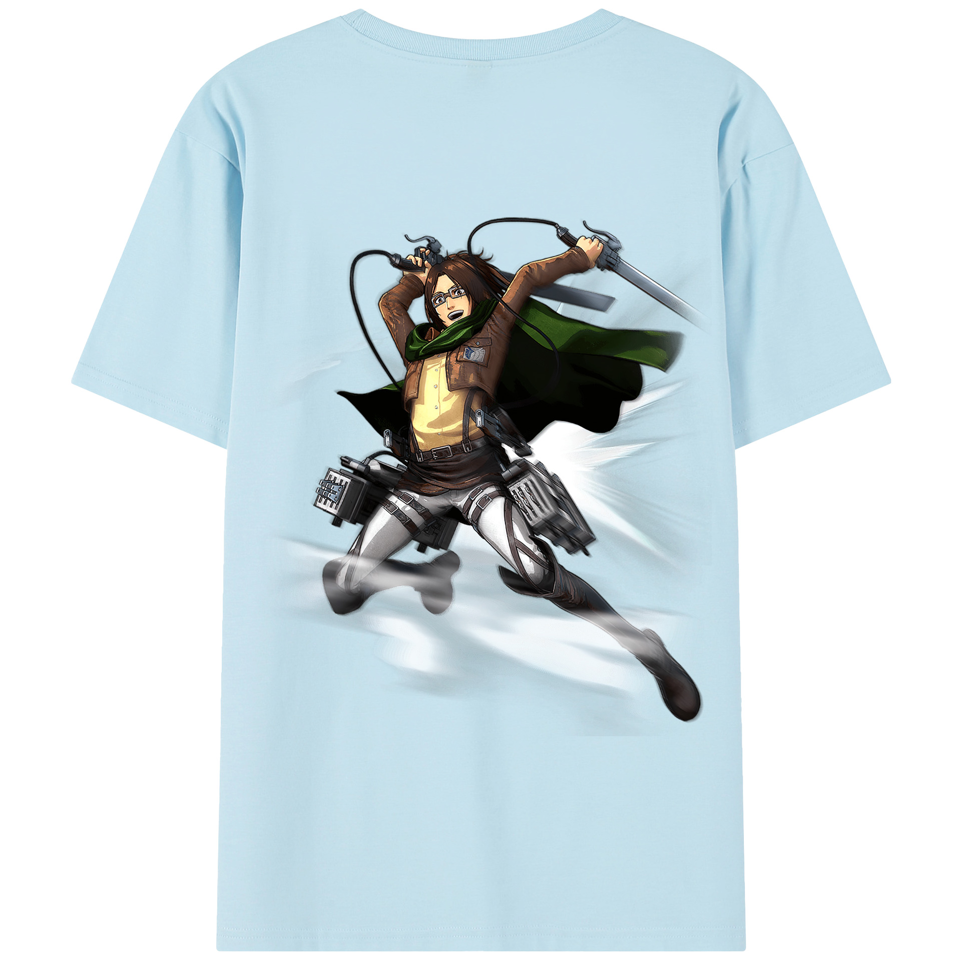 （画像用） 進撃の巨人 ハンジ·ゾエ Attack on Titan Hanji Zoe 綿100％半袖Tシャツ（背面プリント）